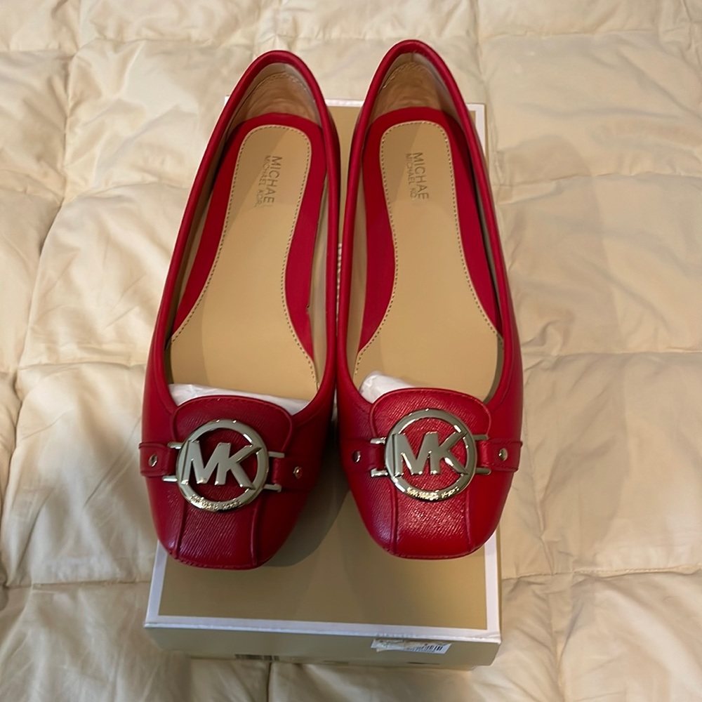 Red Michael Kors Fulton moccasins